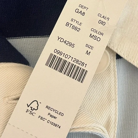 J. Crew Long Sleeve Cotton Rugby Shirt NWT - Picture 5 of 5